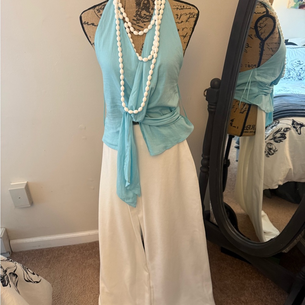 Zara White Straight Leg Pants